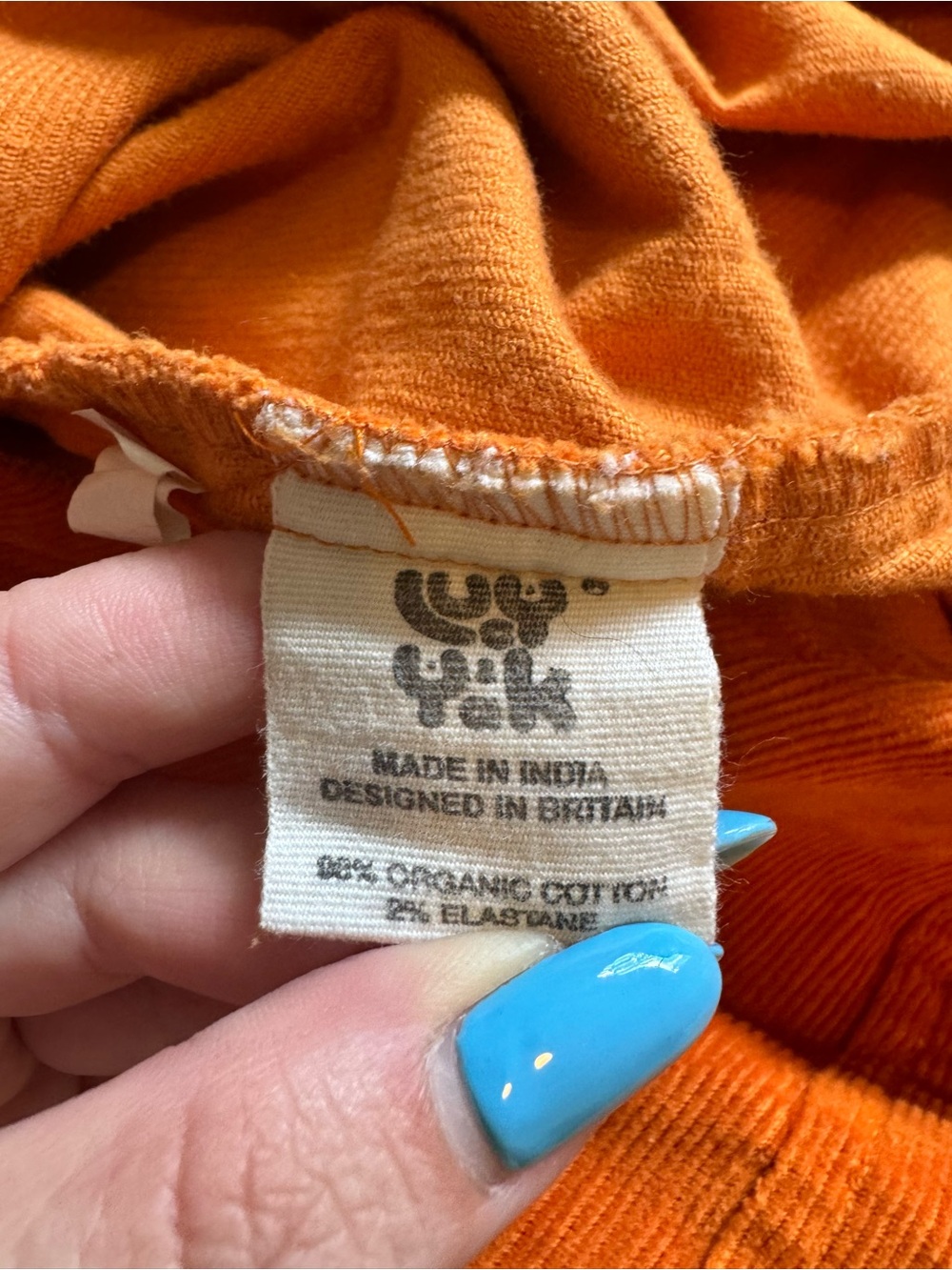 Lucy & Yak Organic Cotton Corduroy Dungarees Overalls Orange Size 14 US - Picture 7 of 12